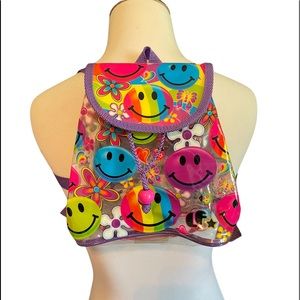RARE Lisa Frank Small Clear Smiley Face Bag